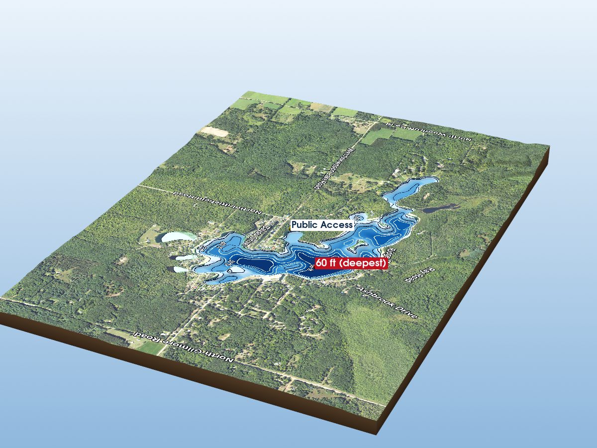 Depth map of Littlefield Lake