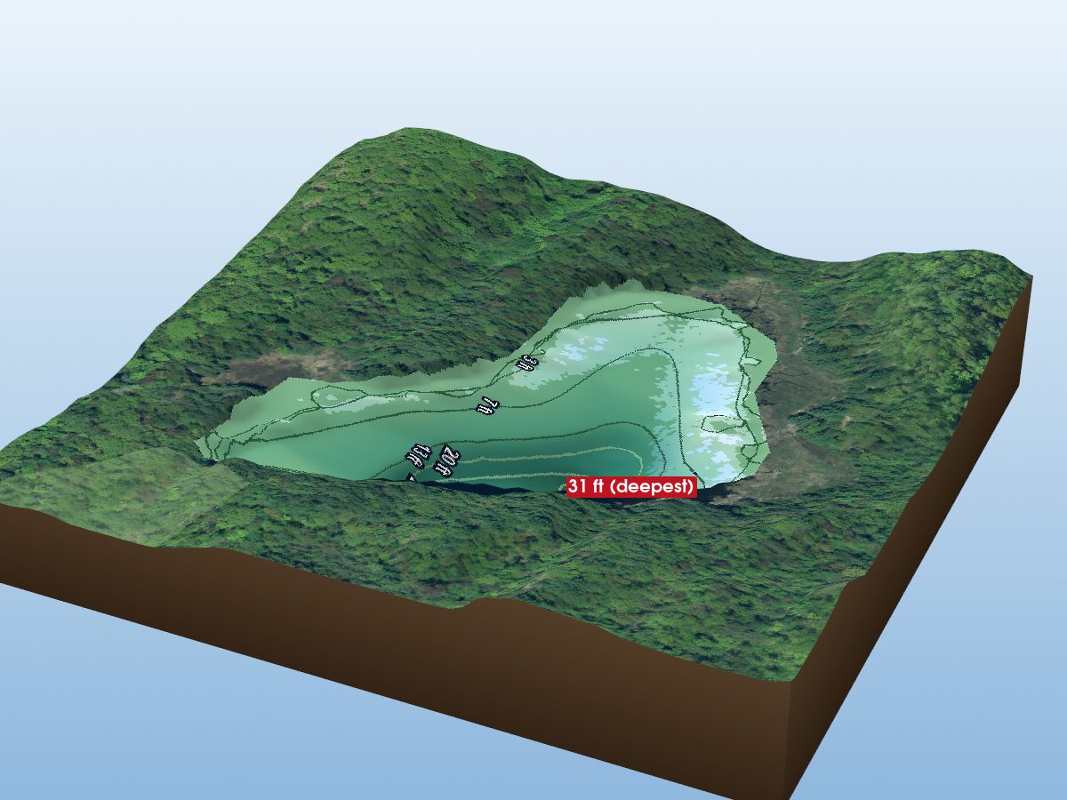 Depth map of LittleFox Lake