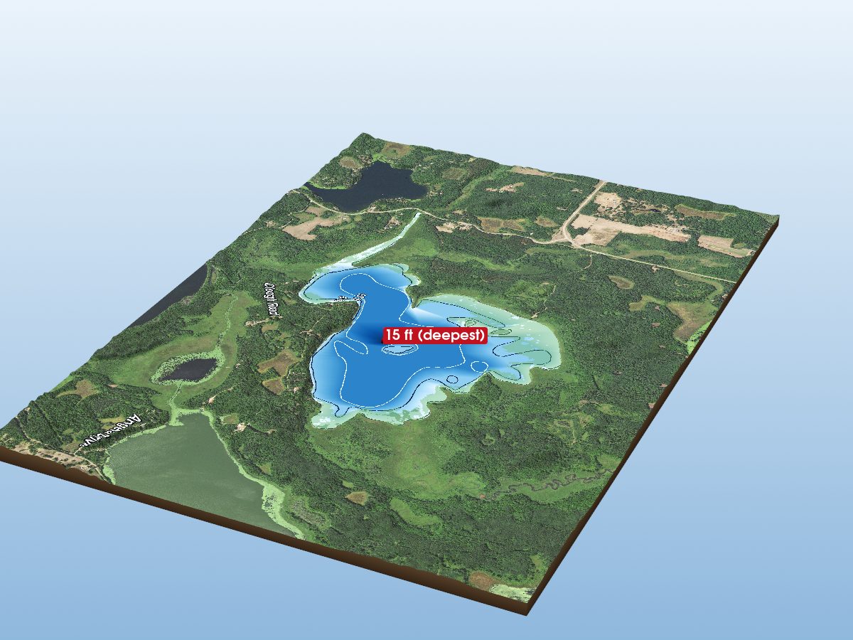 Depth map of Lizzie Lake