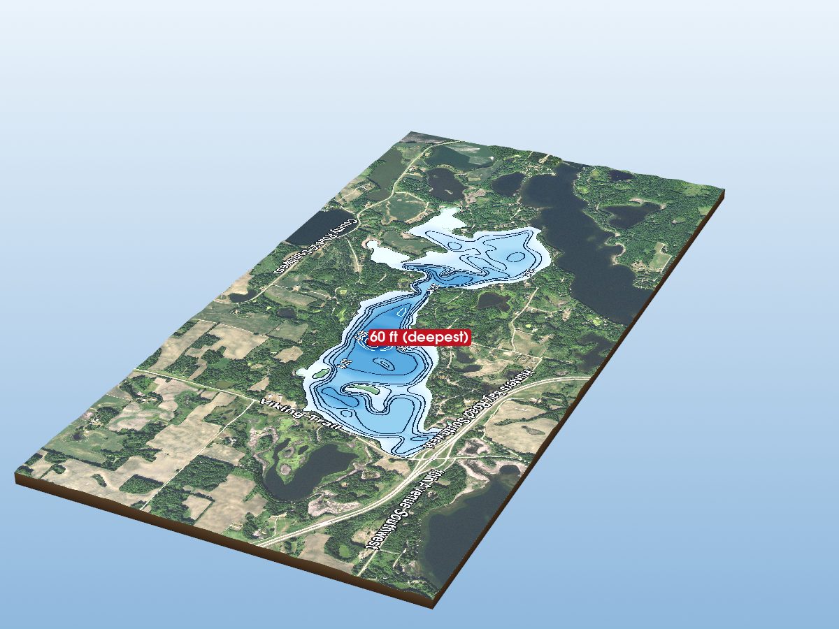 Depth map of Lobster Lake (East Bay)