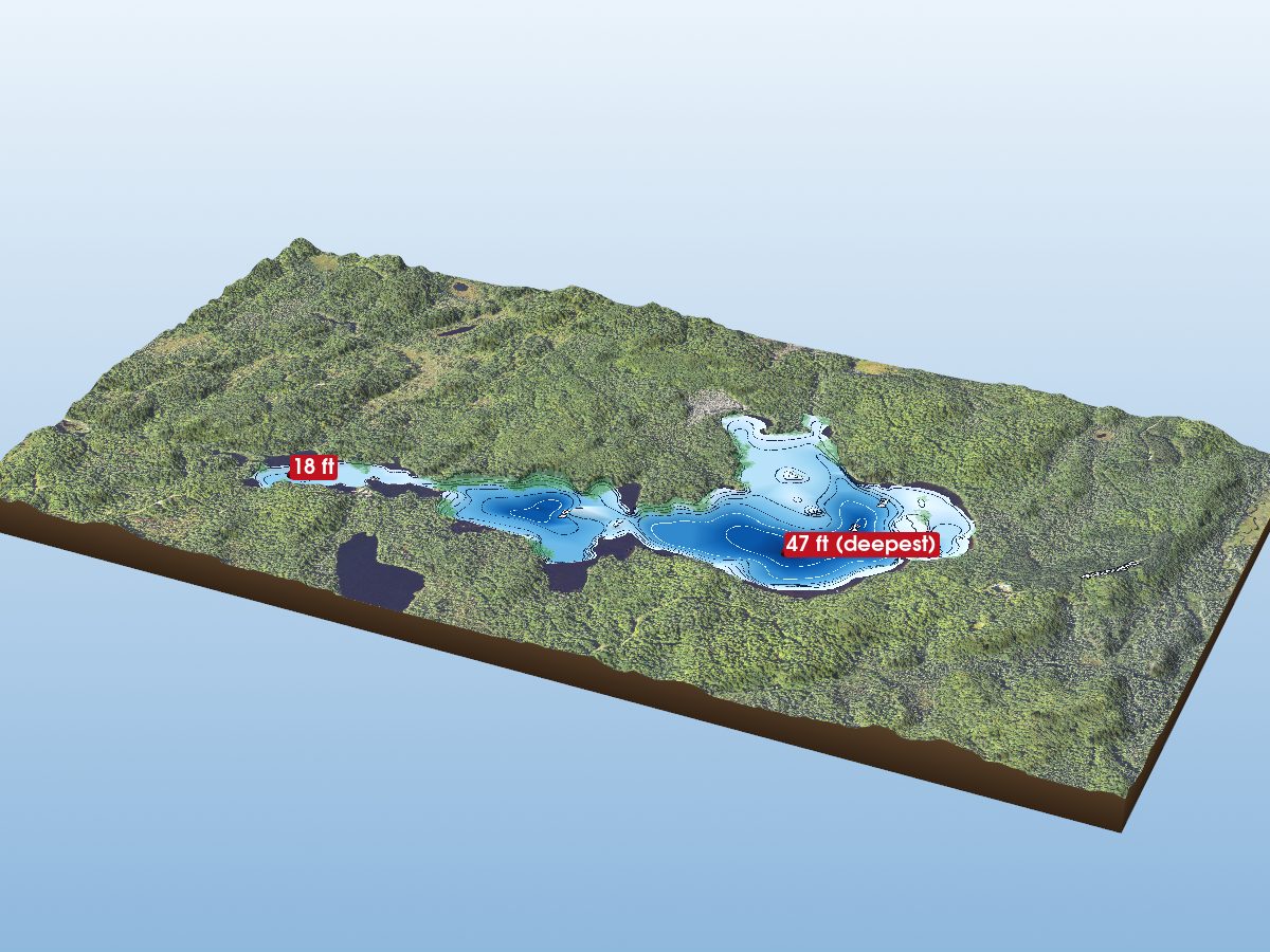 Depth map of Log Lake