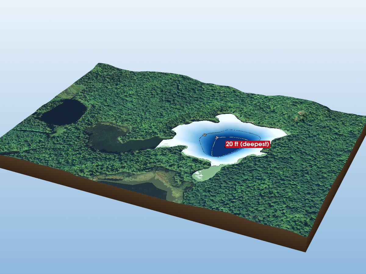 Depth map of Lolligag Lake