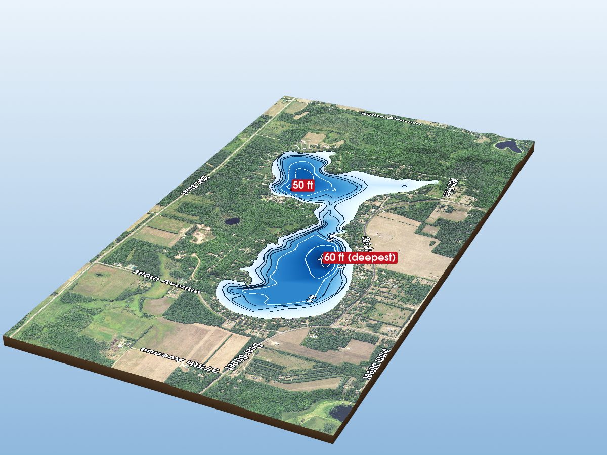 Depth map of Lone Lake