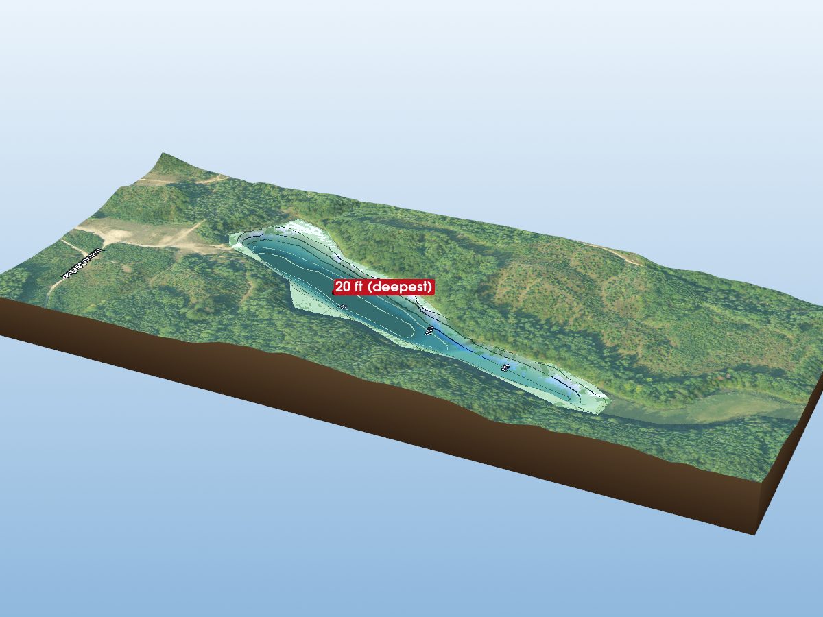 Depth map of Lonesome Lake