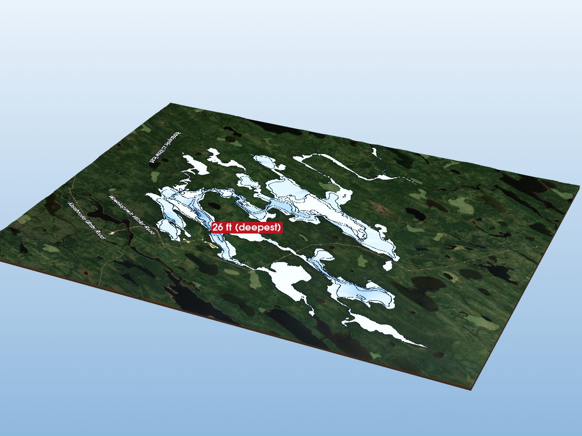 Depth map of Long Dog Lake