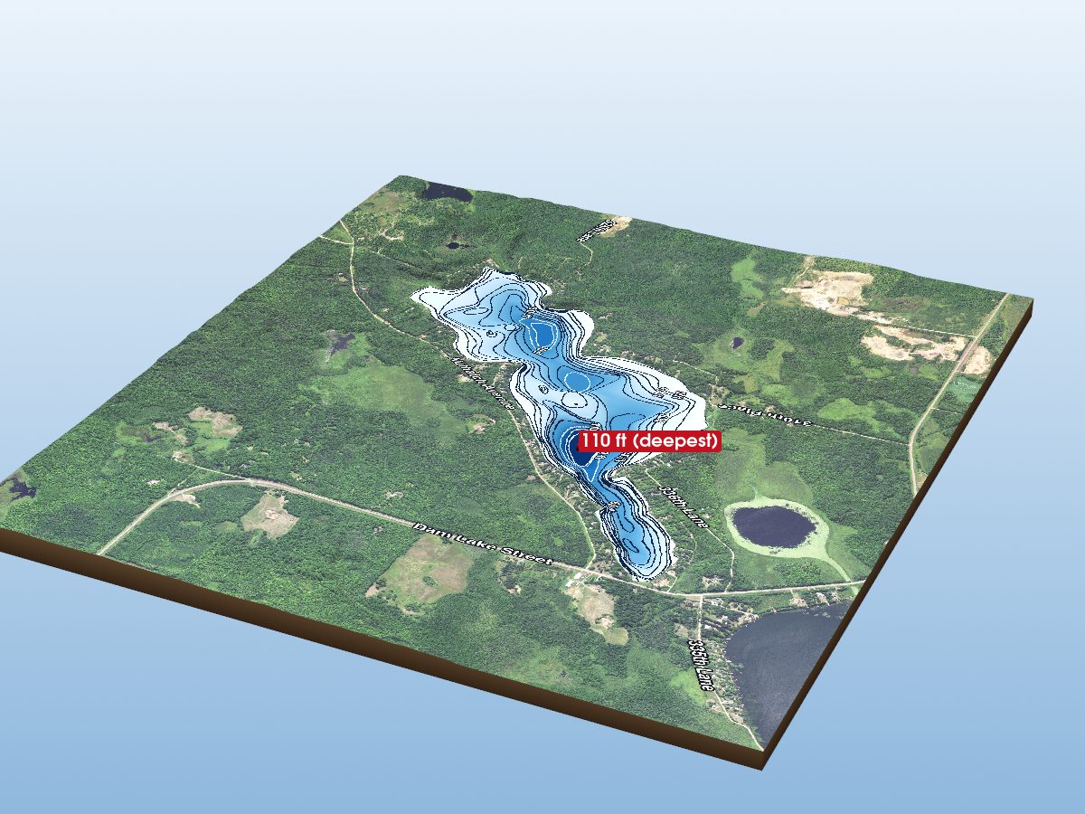 Depth map of Long Lake