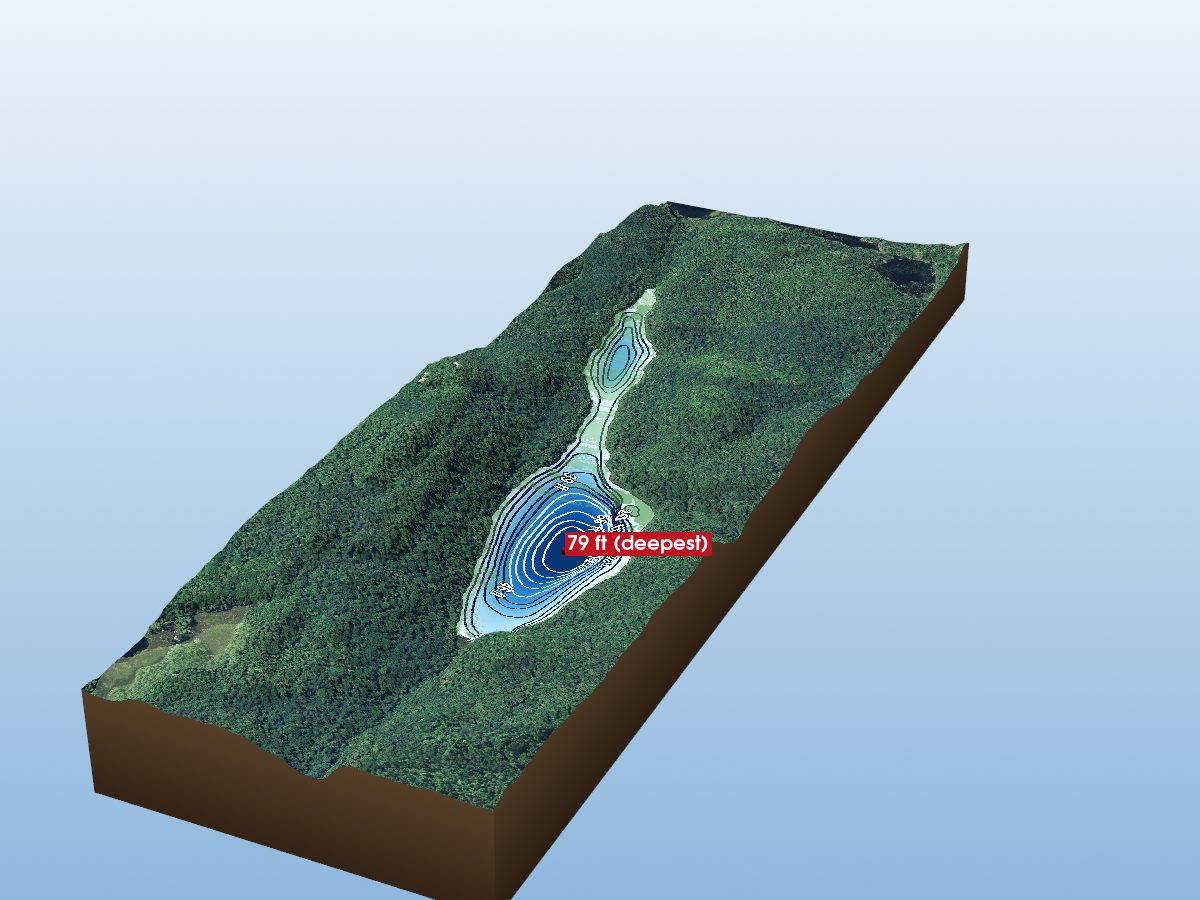 Depth map of Long Lake