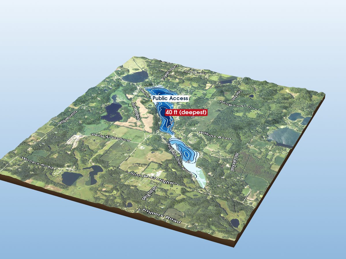 Depth map of Long Lake