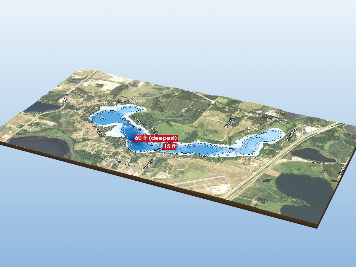 Depth map of Long Lake