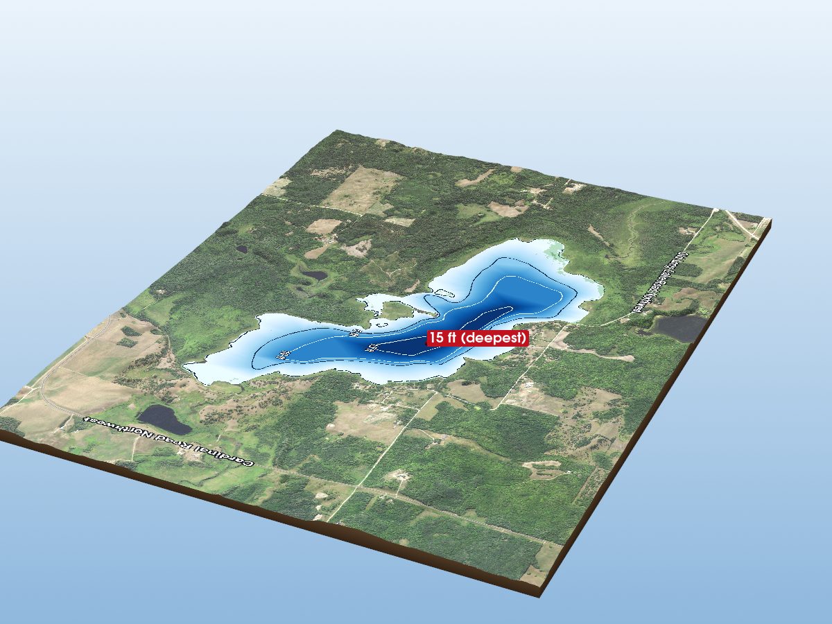 Depth map of Long Lake