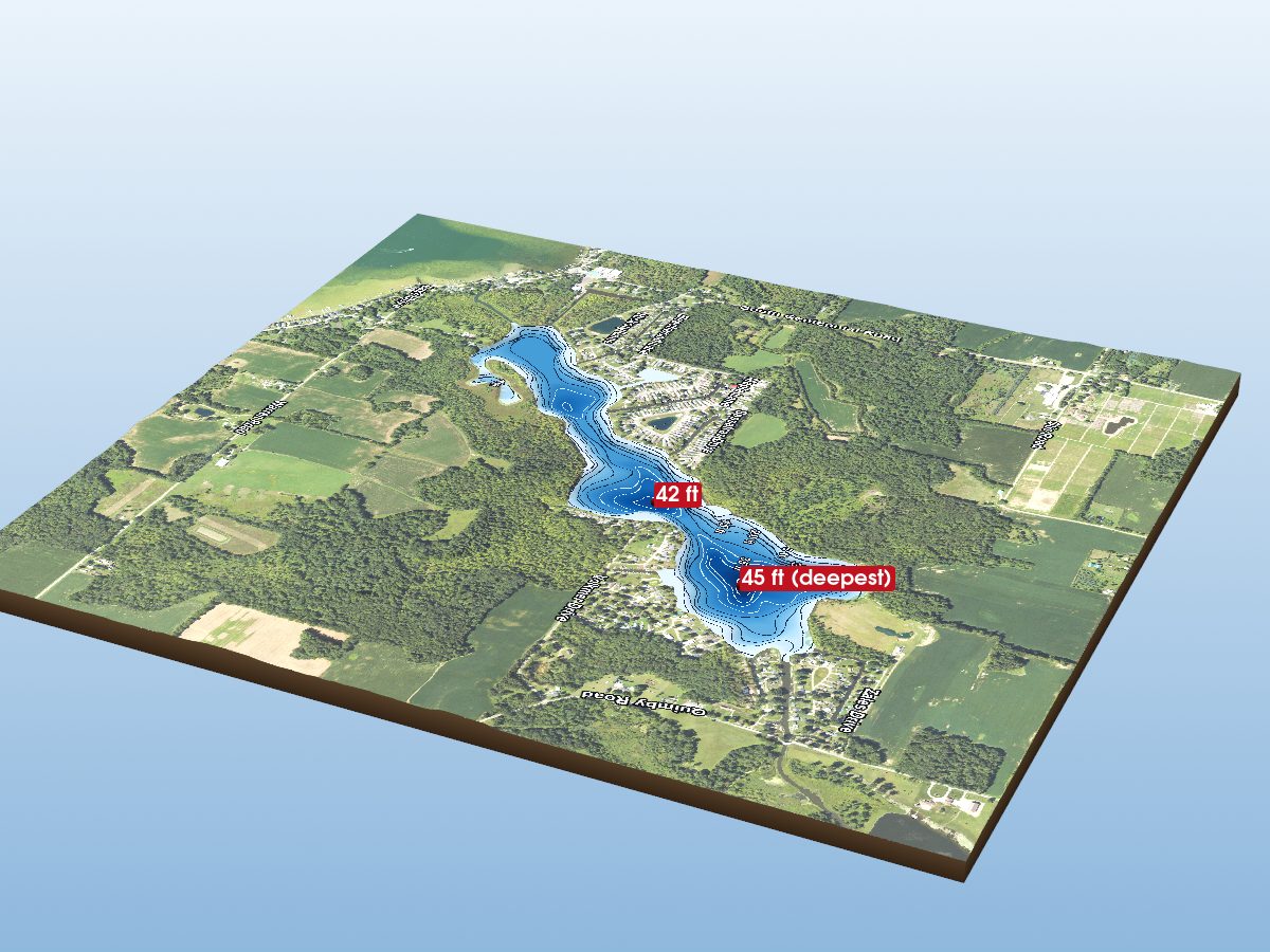 Depth map of Long Lake