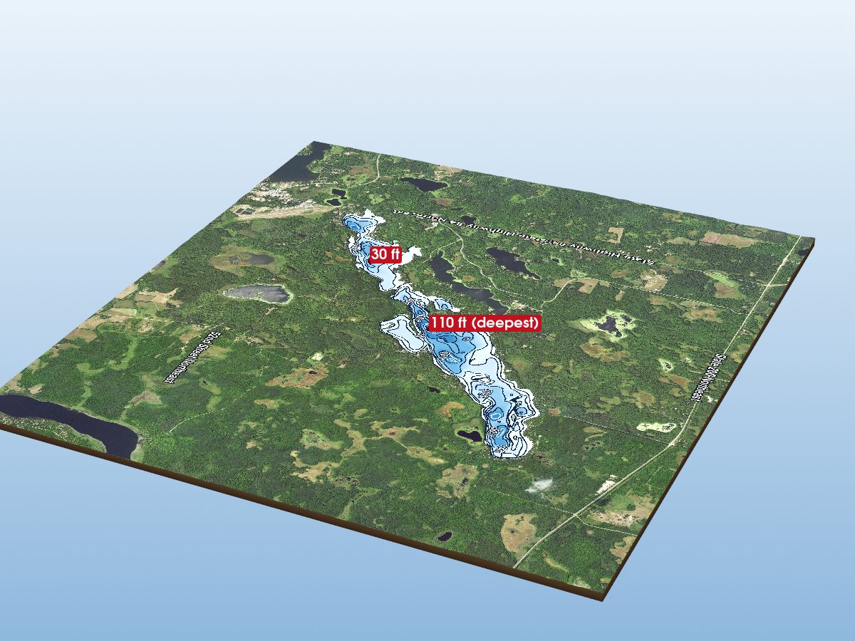 Depth map of Long Lake