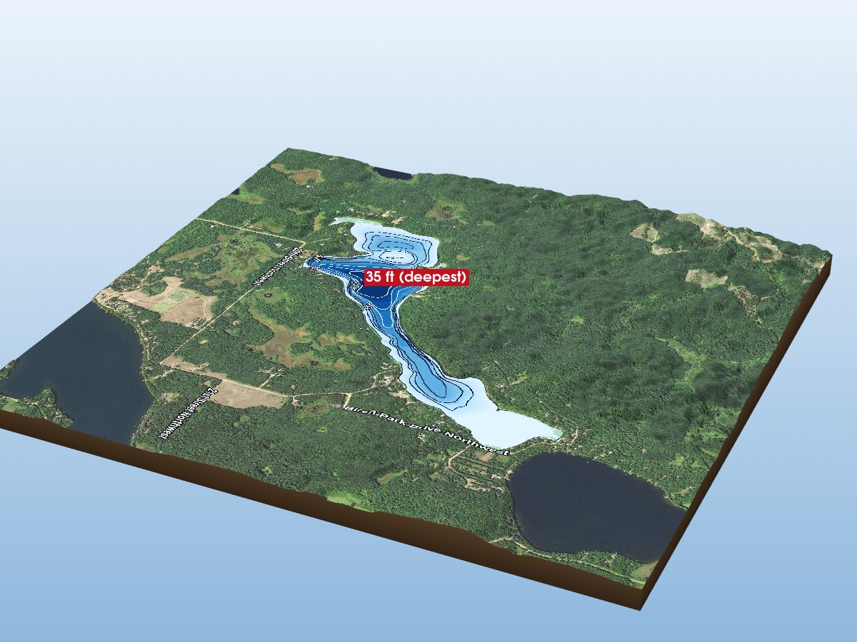 Depth map of Long Lake