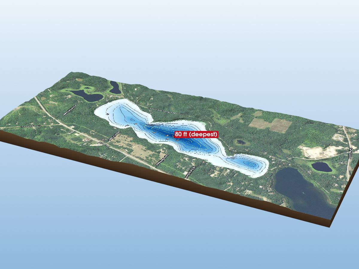 Depth map of Long Lake