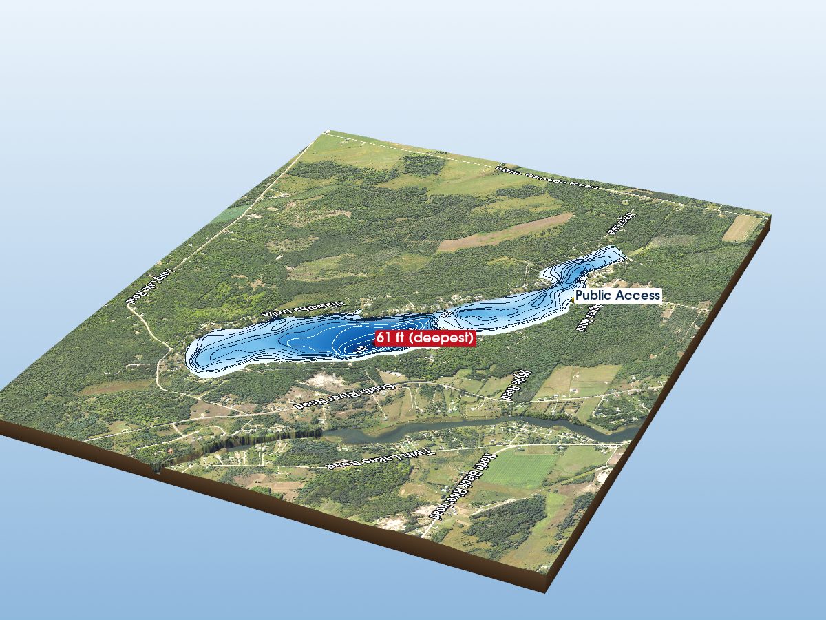 Depth map of Long Lake