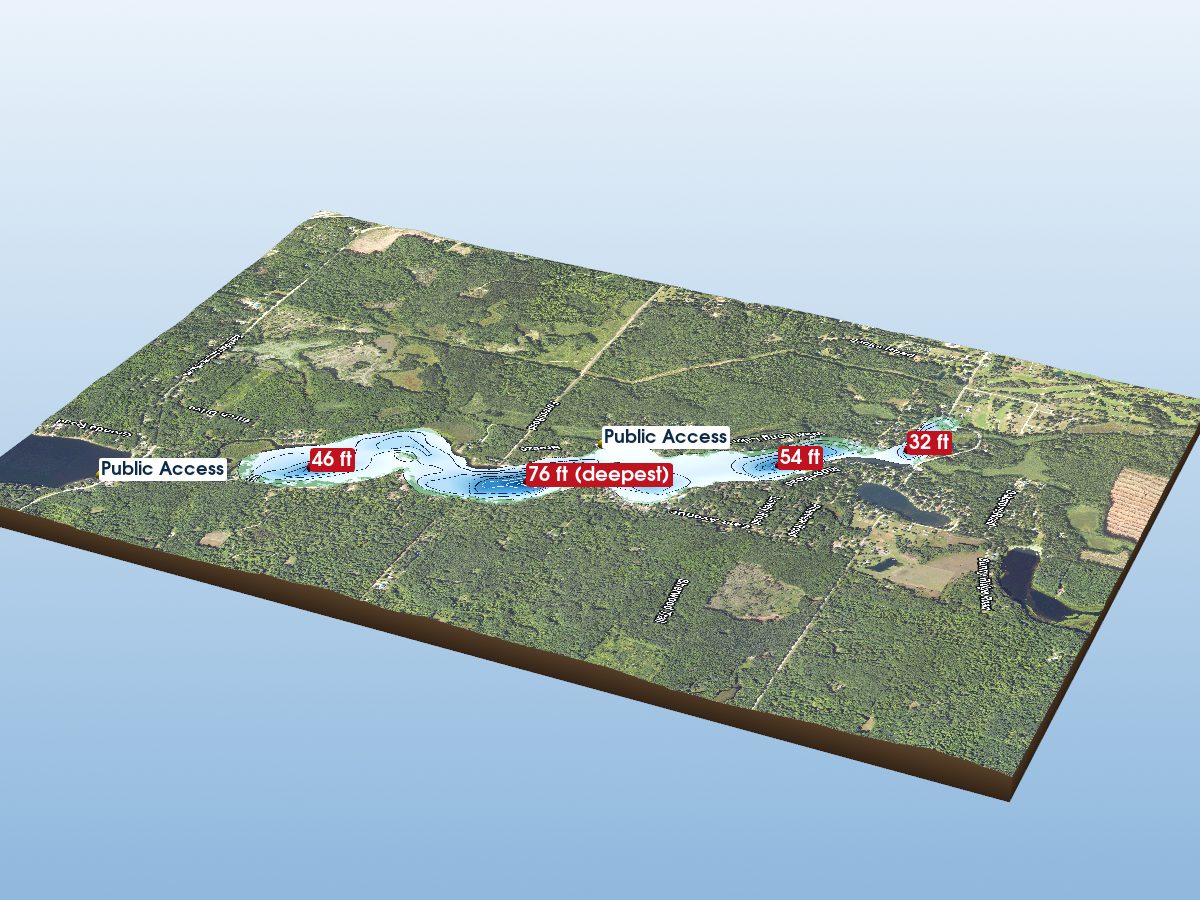 Depth map of Long Lake