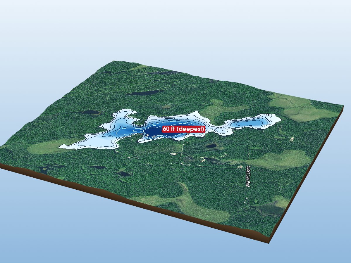 Depth map of Long Lake