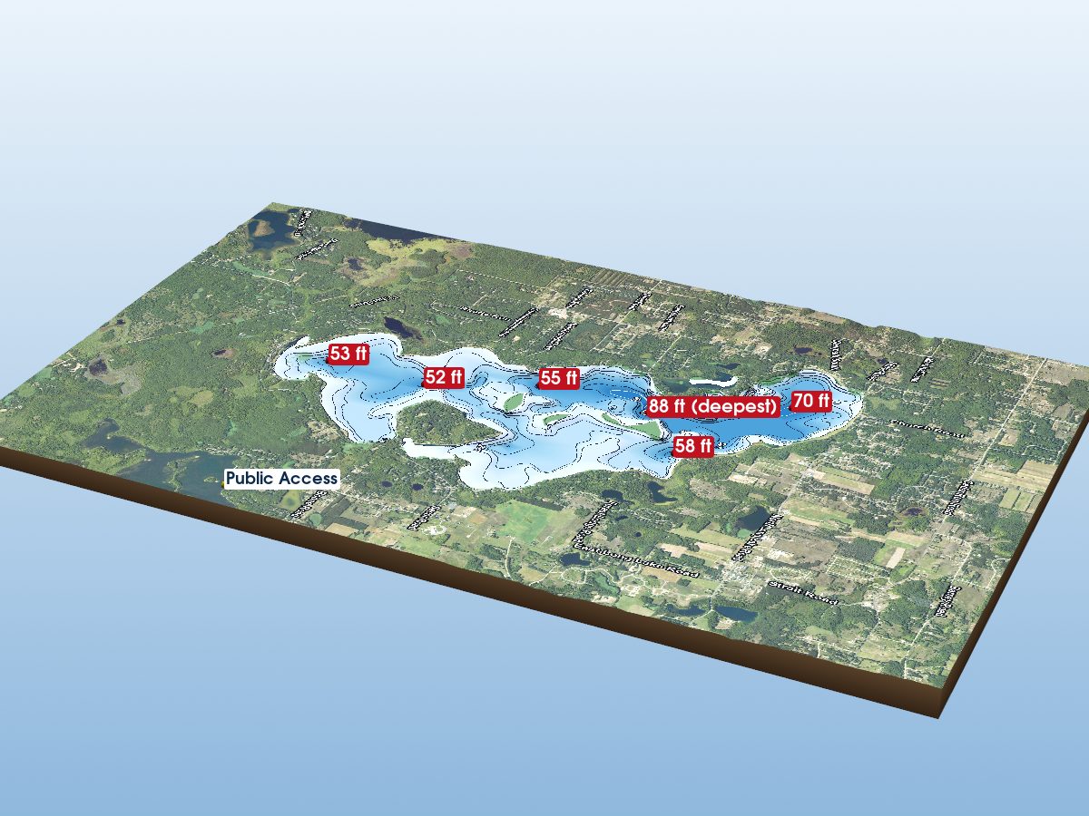 Depth map of Long Lake