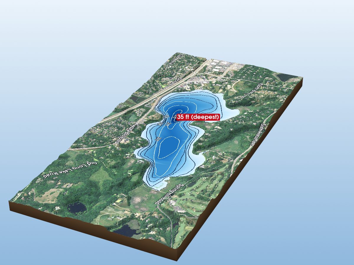 Depth map of Long Lake