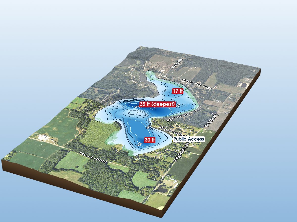 Depth map of Long Lake