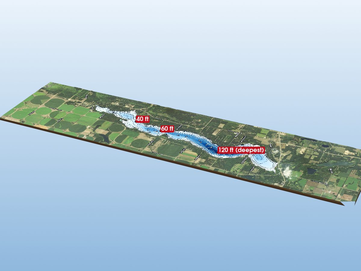 Depth map of Long Lake