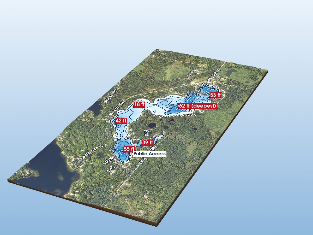 Depth map of Long Lake