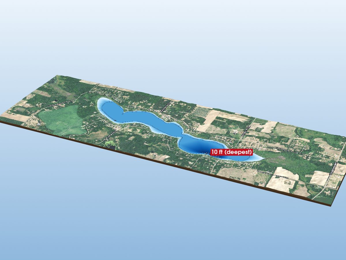 Depth map of Long Lake