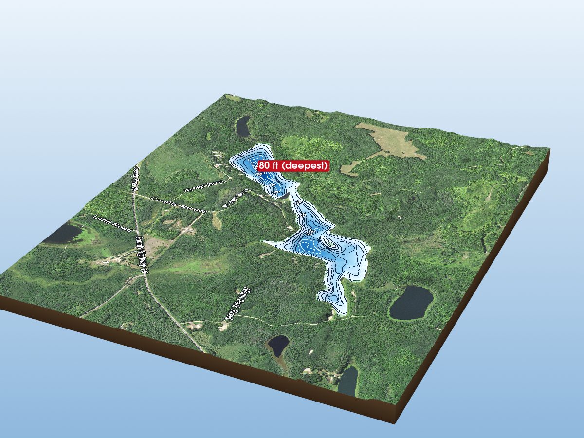 Depth map of Long Lake