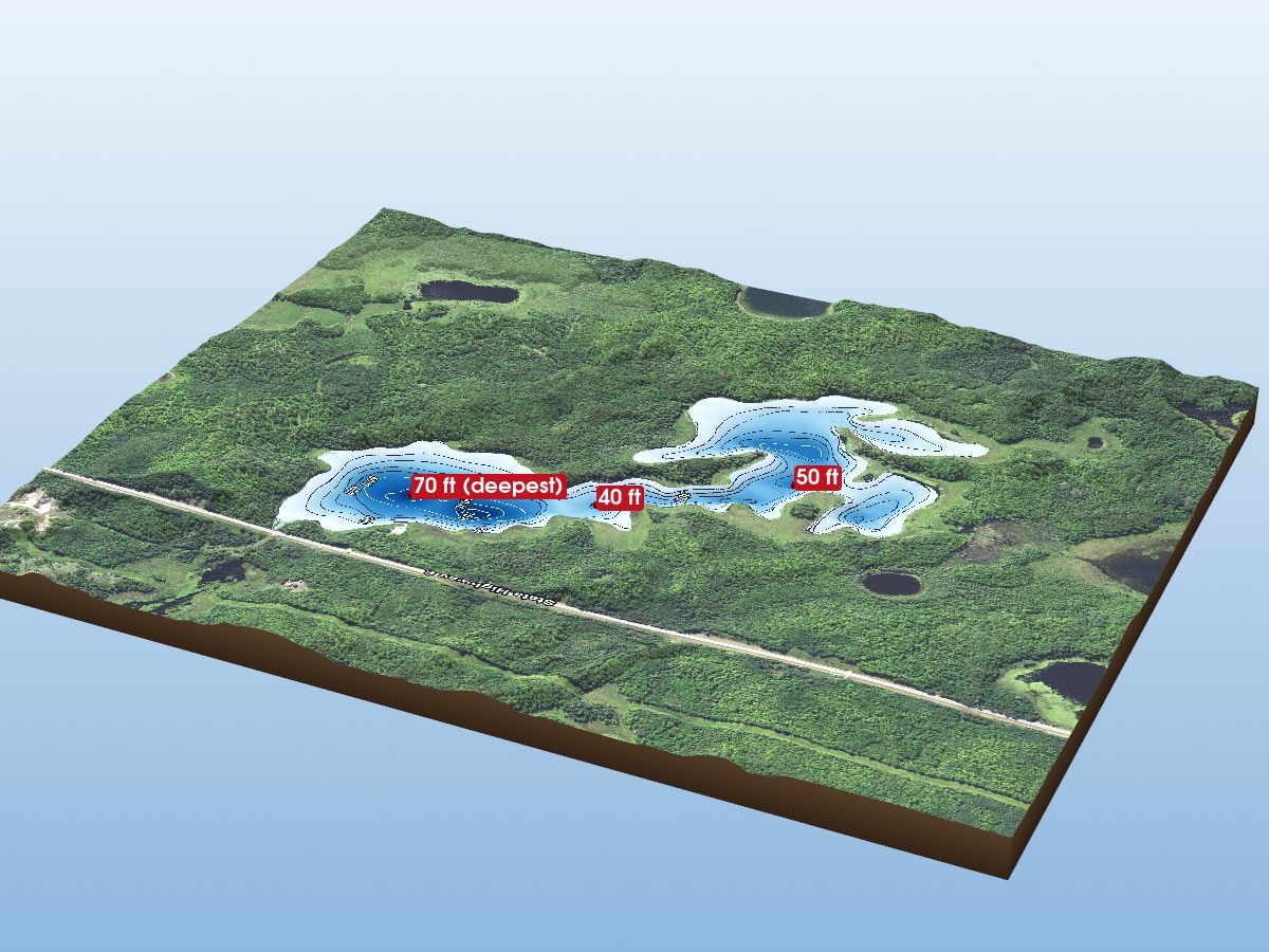 Depth map of Long Lake