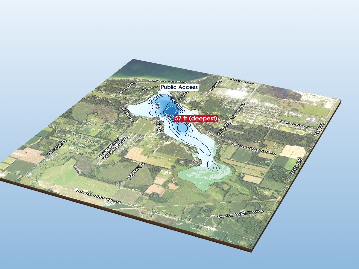 Depth map of Long Lake