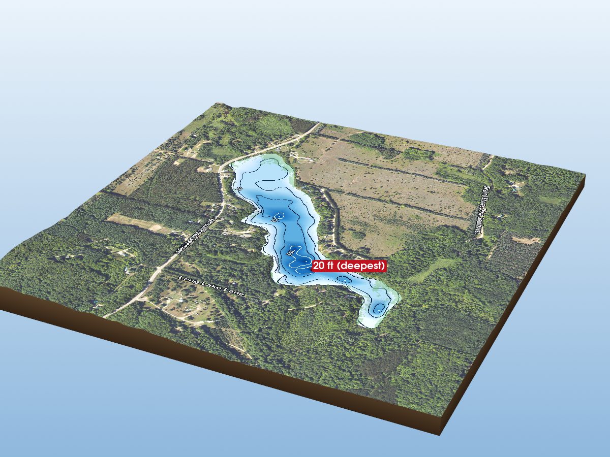 Depth map of Long Lake