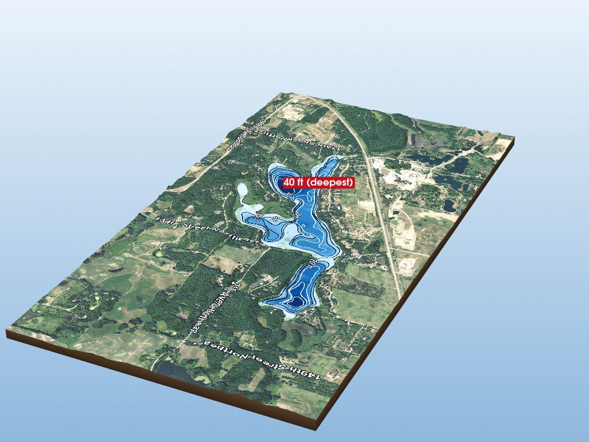 Depth map of Long Lake