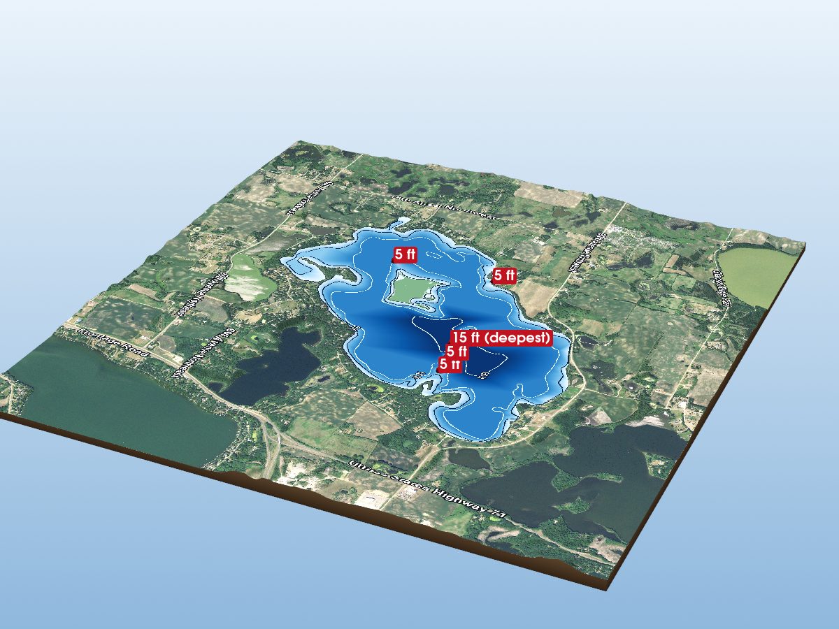 Depth map of Long Lake