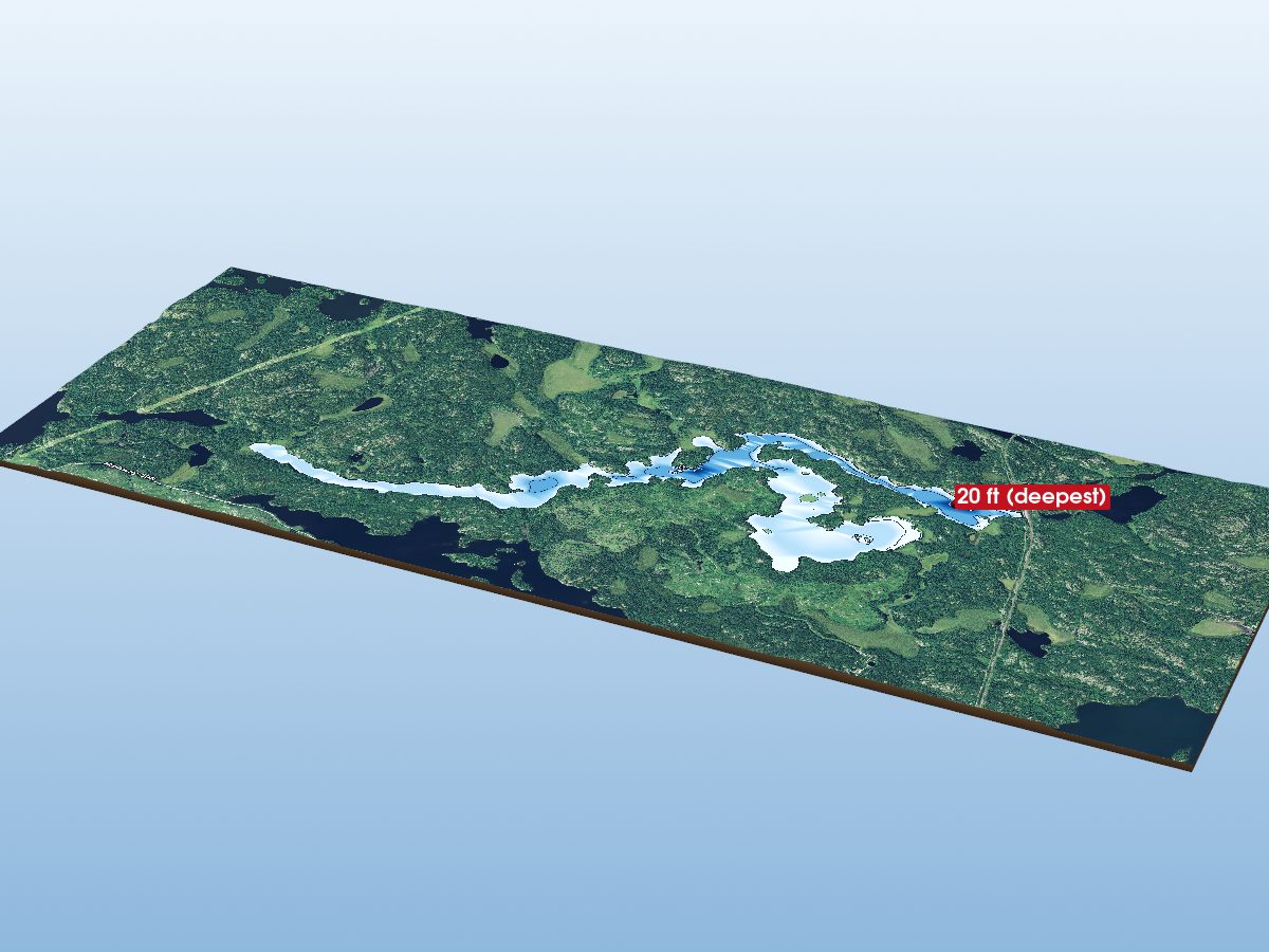 Depth map of Long Lake