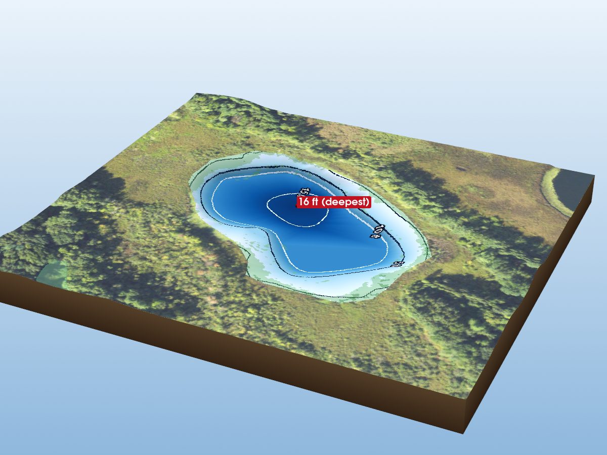 Depth map of Long Lake, Little
