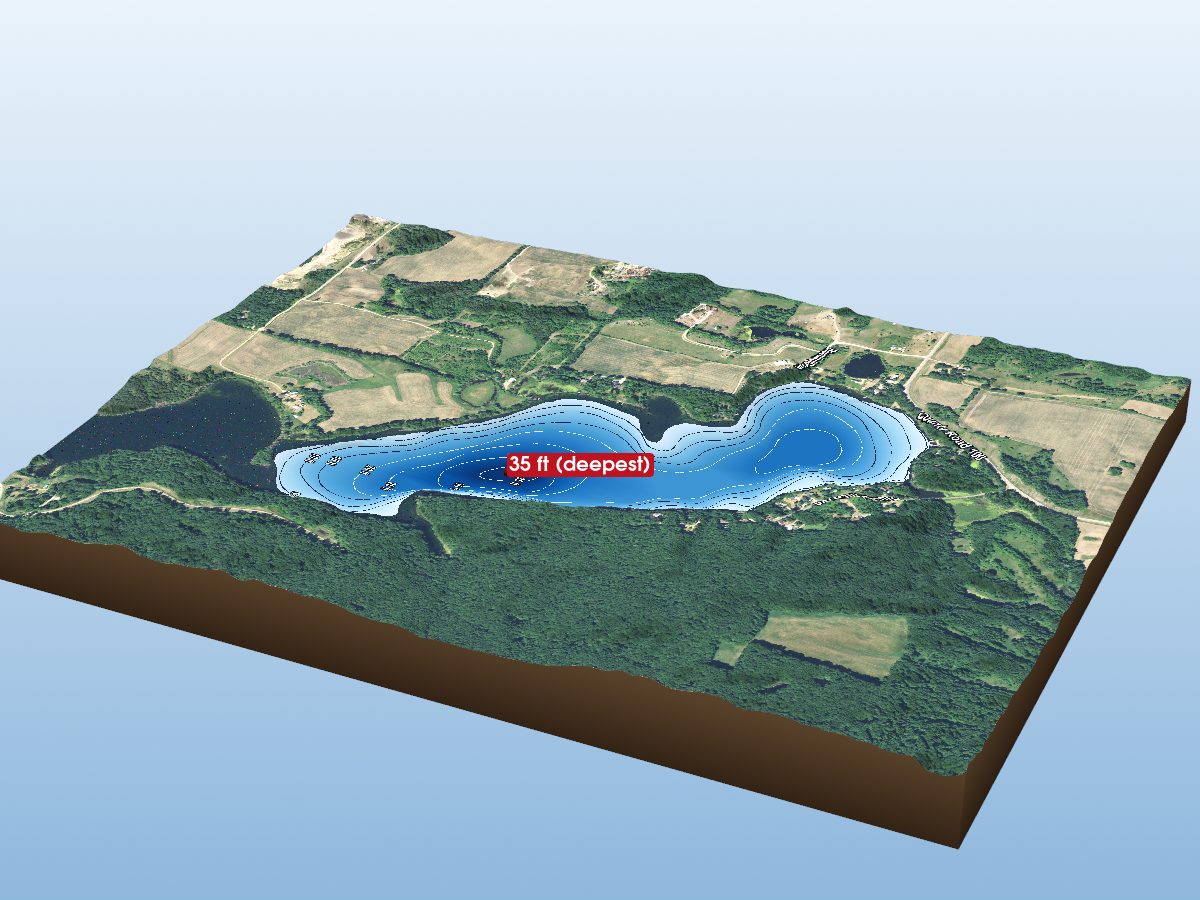 Depth map of Long Lake (Main Basin)
