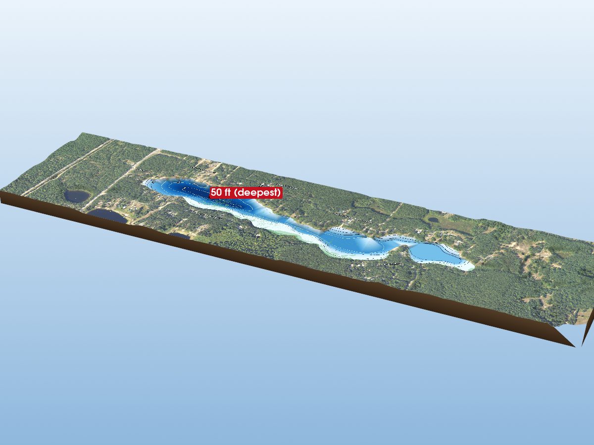 Depth map of Long Lake