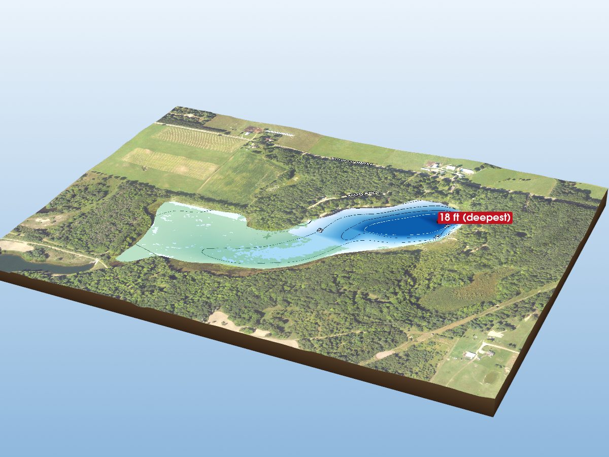 Depth map of Long Lake