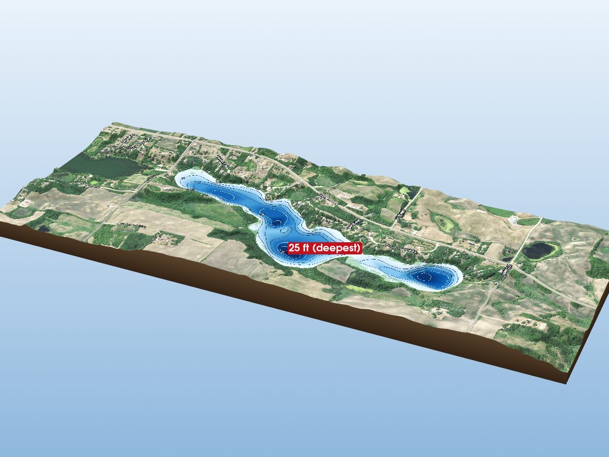 Depth map of Long Lake