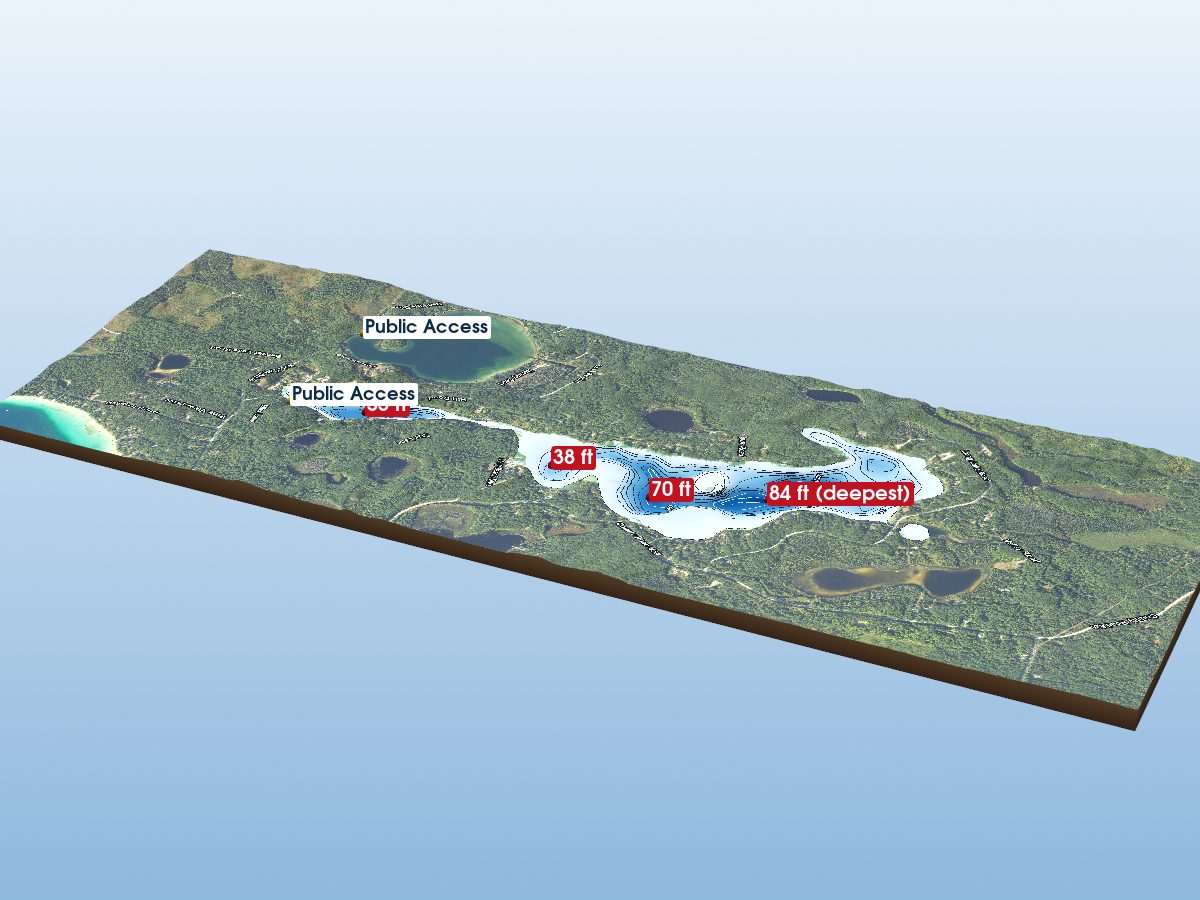 Depth map of Long Lake