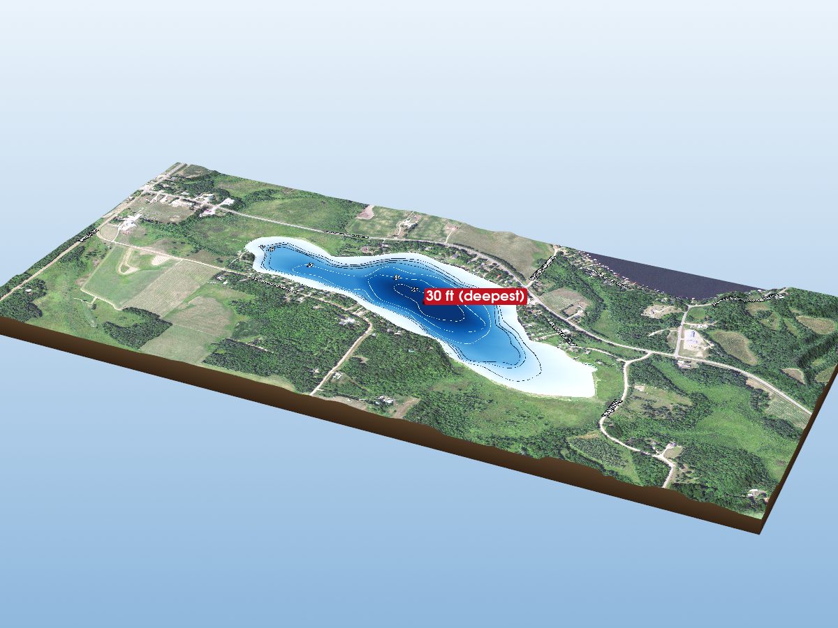 Depth map of Long Lake