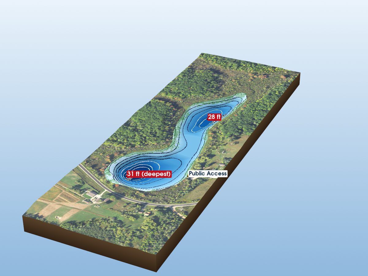 Depth map of Long Lake