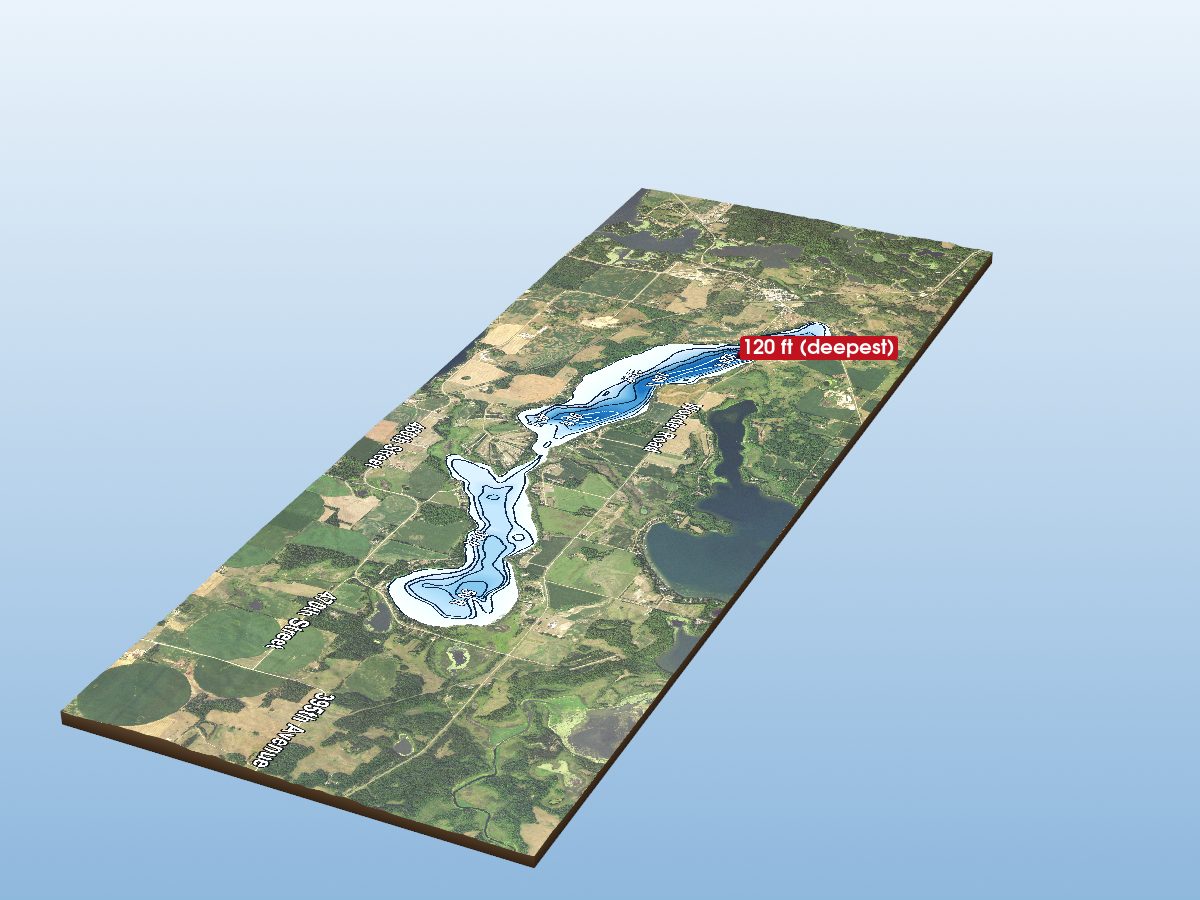 Depth map of Long Lake