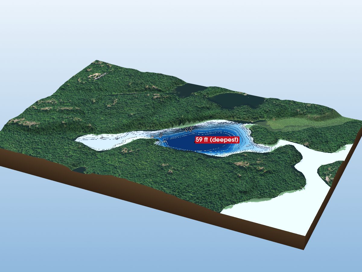 Depth map of Long Lake