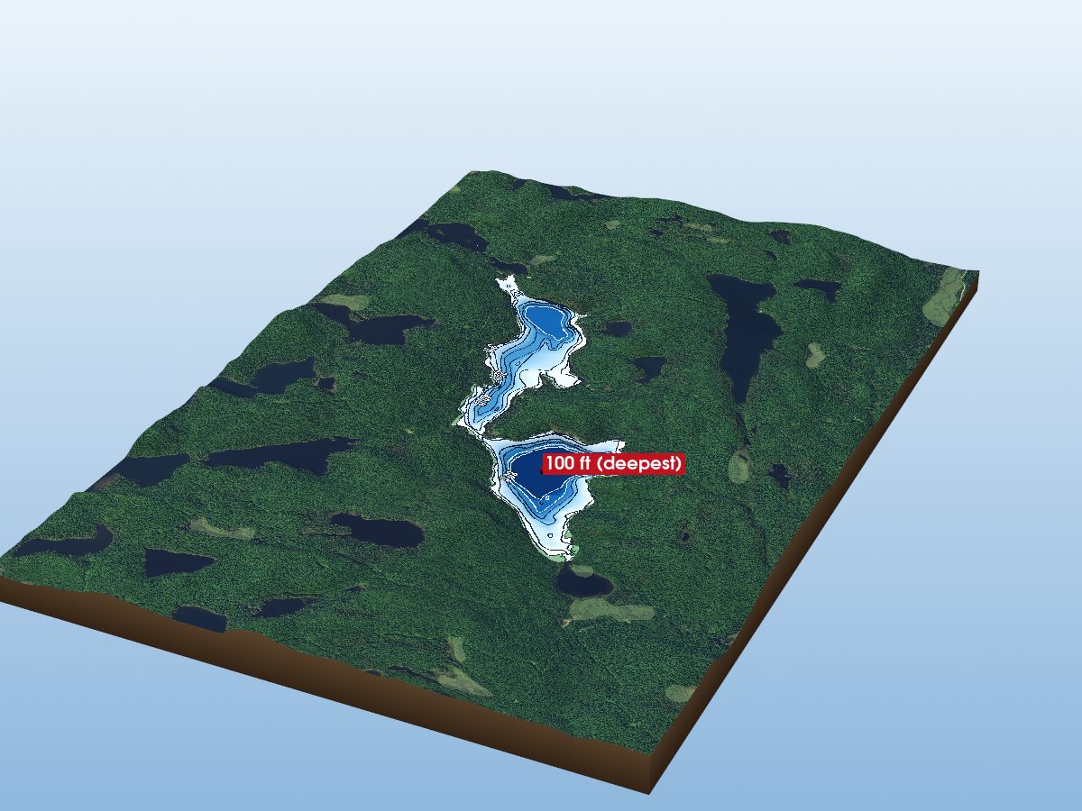 Depth map of Long Lake