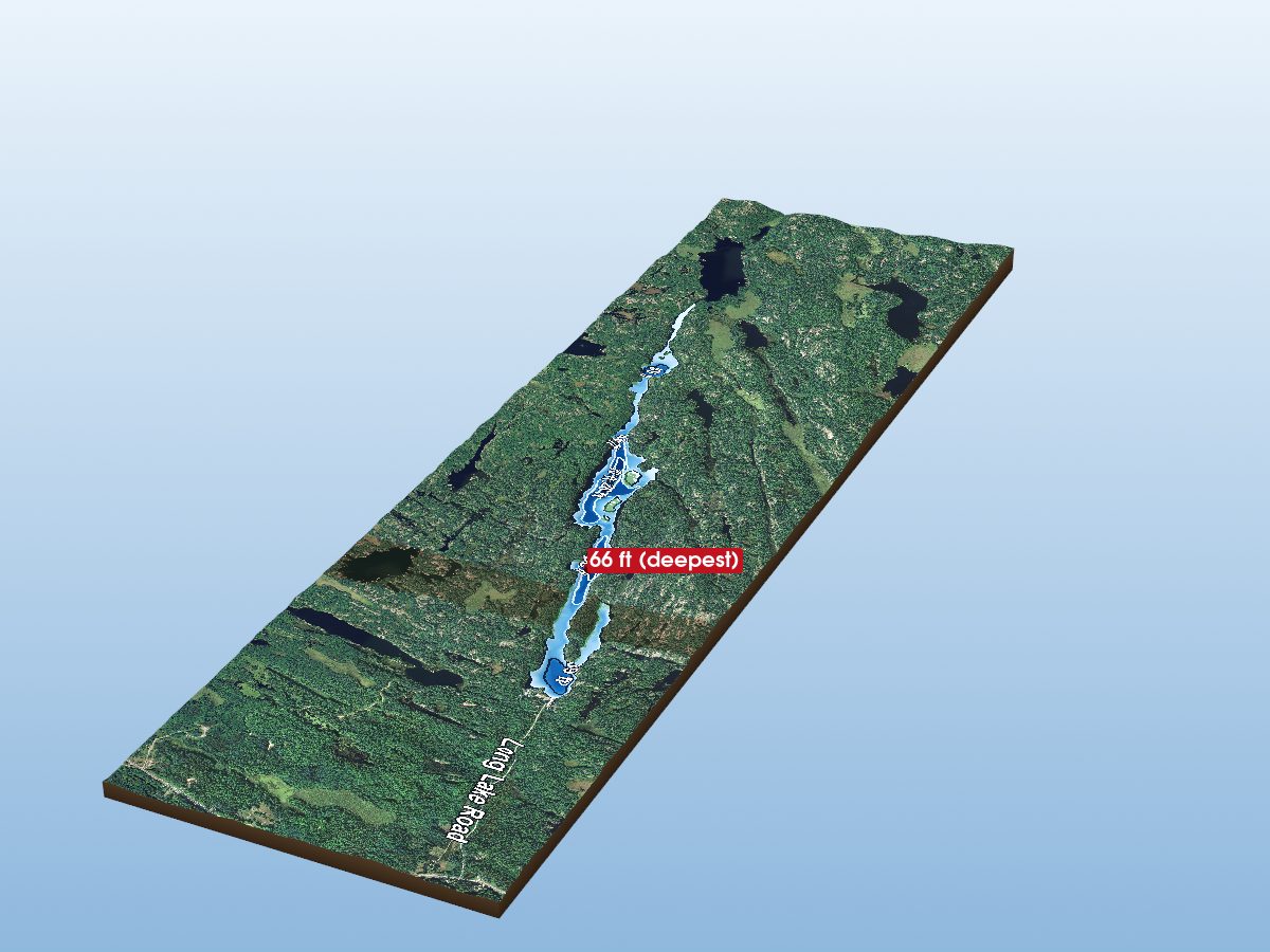Depth map of Long Lake