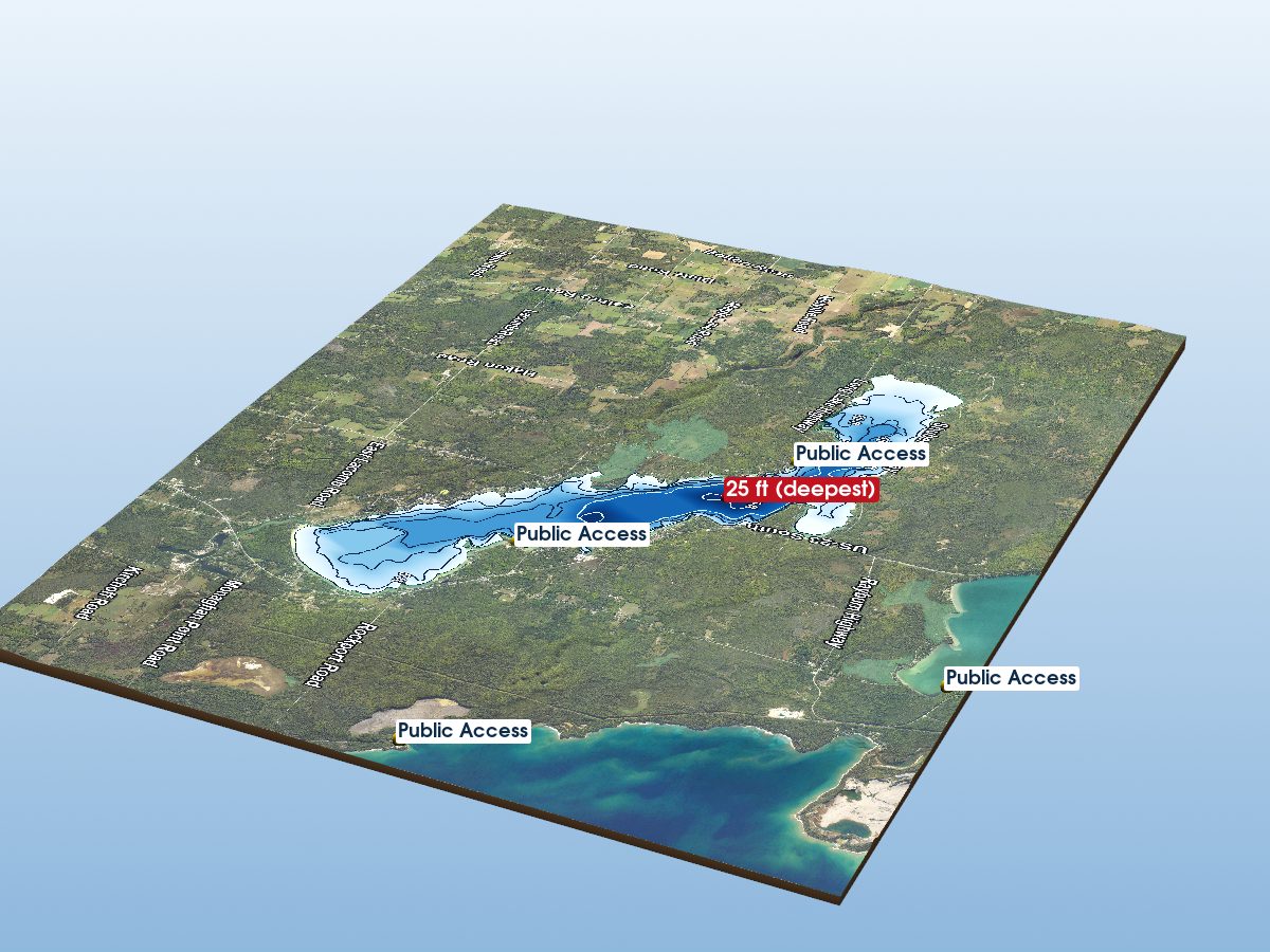 Depth map of Long Lake