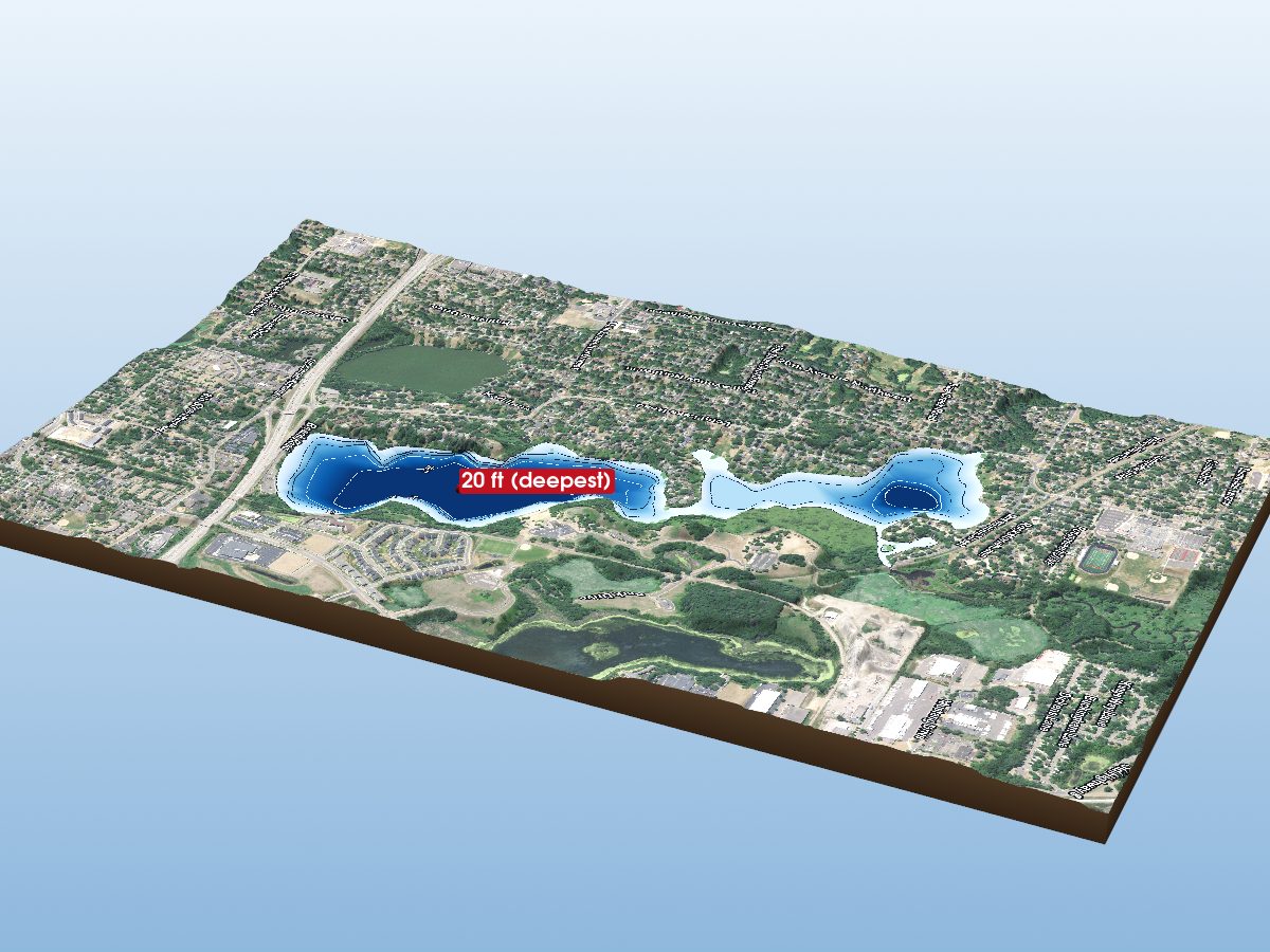 Depth map of Long Lake