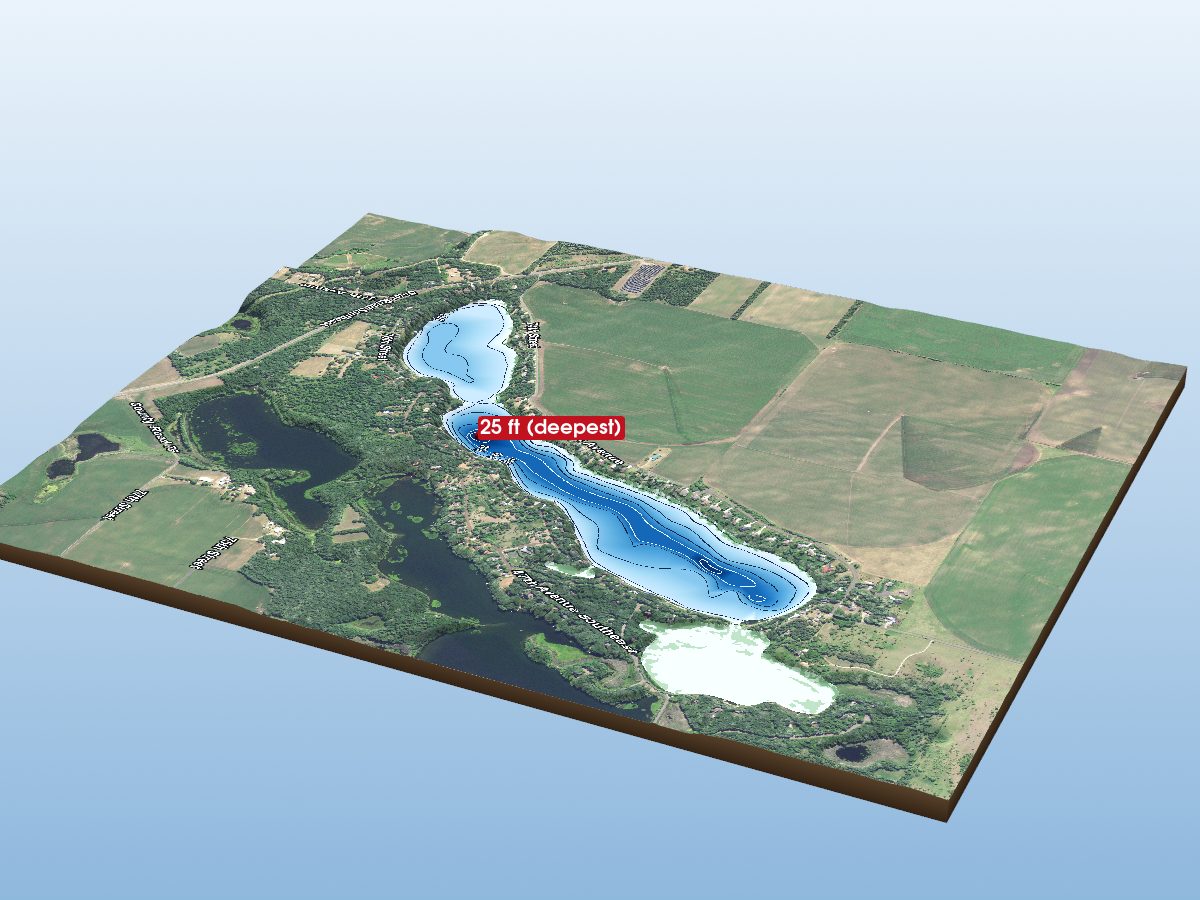 Depth map of Long Lake