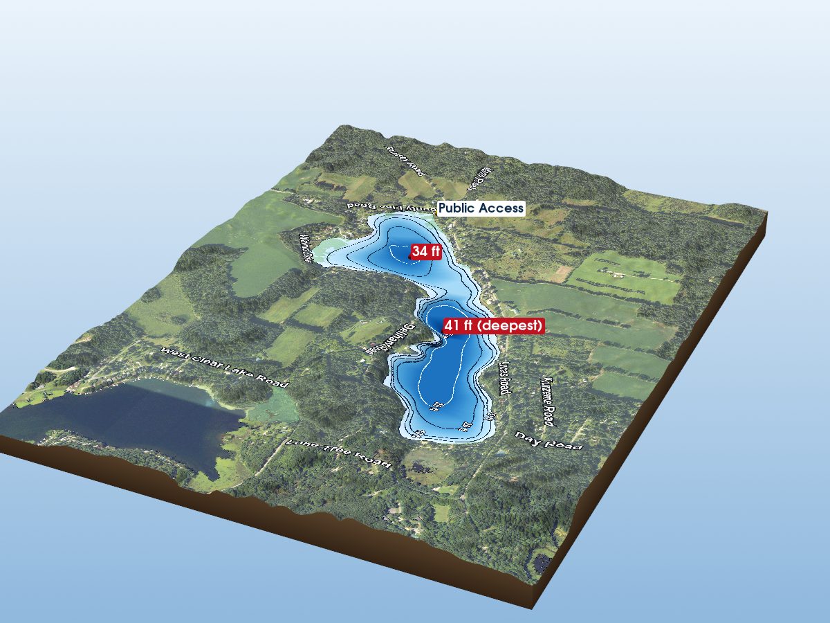 Depth map of Long Lake